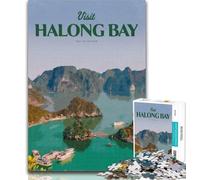 Jigsaw Visit Halong Bay Jigsaw Puzzles 1000 Pieces for Adults Teens,is Ideal As A Gift for The Whole Family Suitable for And 14 26x38cm