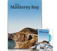 Jigsaw Visit Monterey Bay Jigsaw Puzzles 1000 Pieces for Adults Teens,is Ideal As A Gift for The Whole Family Suitable for And 14 75x50cm