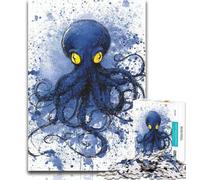 Jigsaw Watercolor Octopus Puzzles for Adults Teens 1000 Pieces,Educational Games Home Decoration Artists Collection, Fine Art 50x75cm