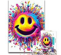 Jigsaw Watercolor Smile Logo Jigsaw Puzzle 1000 Pieces for Adults,Toys Educational Games Stress Relieving Artists Collection, Fine Art 50x75cm
