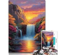 Jigsaw Waterfall View Puzzles for Adults 1000 Pieces,Artistic Wall Decor & Birthday Gift Idea for Friends, Home Office 26x38cm