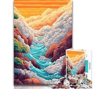 Jigsaw Whimsical Sea of Clouds Puzzles for Adults 1000 Pieces,Artistic Wall Decor & Birthday Gift Idea for Friends, Home Office 26x38cm