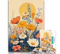 Jigsaw Wildflower Summer 1000 Piece Jigsaw Puzzles for Teenagers,for Age 14+ Impossible Game Best Gift for Adults And Teenagers (38x26cm)