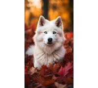 Jigsaw Wooden Puzzle 1000 Pieces A Dog White Husky Siberian Jigsaw Puzzles Challenging Game Home Decor Birthday Party Gift Toy for Adults