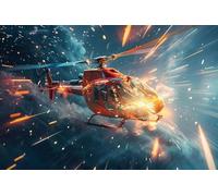 Jigsaw Wooden Puzzle 1000 Pieces A Helicopter with The Words The Word on The Side Jigsaw Puzzles Challenging Game Home Decor Birthday Party Gift Toy for Adults