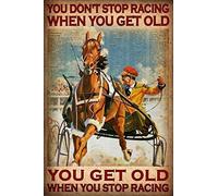 Jigsaw Wooden Puzzles 1000 Pieces for Adults Teens Man You Don't Stop Racing Horse When You Get Old Poster Fun Game Props Toys Decompressing Intellectual Puzzles for Hallowen Birthday