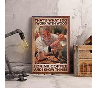 Jigsaw Wooden Puzzles 1000 Pieces Teens That's What I Do I Work with Wood I Drink Coffee and I Know Things Poster Fun Game Props Toys Decompressing Intellectual Puzzles for Hallowen Birthday