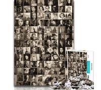 Jigsaw World Actors Collage 1000 Piece Jigsaw Puzzles for Adults,Stress Reliever Difficult Challenge Enhance Love between Couples 26x38cm