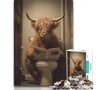 Jigsaw Yak in The Bathroom Jigsaws Puzzles 1000 Pieces for Teenagers Gifts,Fun Activity for Home, Rainy Days Toys, Birthday Gifts 50x75cm