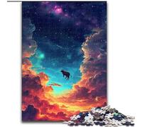 JigsawPuzzle 1000 Pieces for Adults A Cow Floating in Outer Space Jigsaw Made of cardboard,Relaxing Entertainment, Home Decor 1000pcs(26x38cm)