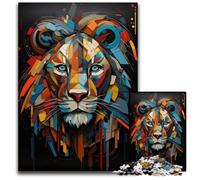JigsawPuzzle 1000 Pieces for Adults Abstract Geometric Lion Paper Jigsaw Puzzles for Adults Challenging DIY Brain Teaser for Teenagers 1000 PCS(38x26cm)