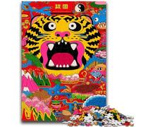 JigsawPuzzle 1000 Pieces for Adults Abstract Tiger Help The Brain Exercise Addictive Toys to Cultivate Patience Suitable for Couples 26x38cm