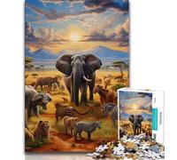 JigsawPuzzle 1000 Pieces for Adults African Animals,Challenging Game And Family Play Educational Game for Birthday,Chrismas 38X26CM