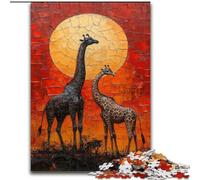 JigsawPuzzle 1000 Pieces for Adults African Animals, Stress Relief with Fully Interlocking Randomly Shaped Pieces for And 14 Years Old (Size 26x38cm)