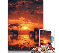 JigsawPuzzle 1000 Pieces for Adults African Elephants,Help The Brain Exercise Addictive Toys to Cultivate Patience Perfect Decoration 38x26cm