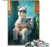 JigsawPuzzle 1000 Pieces for Adults Alpaca on The Toilet, Educational Toys for Is Ideal As A Gift for The Whole Family for And 14 Years Old (size 50x75cm)