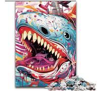 JigsawPuzzle 1000 Pieces for Adults Animal Art Shark cardboard Jigsaw Puzzles for Adults for Teenagers Challenging Toy Games (Szie 26x38cm)