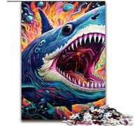 JigsawPuzzle 1000 Pieces for Adults Animal Art Shark Challenging Puzzles Interactive Family Game, DIY Home Decor, Brain Teaser Gift size 38x26cm