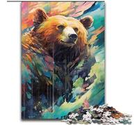 JigsawPuzzle 1000 Pieces for Adults Animal Brown Bear Colourful 1000Pc Adults Jigsaw Puzzle for Teenagers, Family Interactive Game, Challenge Gift size 38x26cm