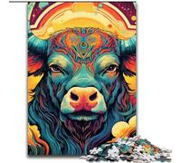 JigsawPuzzle 1000 Pieces for Adults Animal Buffalo,Help The Brain Exercise Addictive Toys to Cultivate Patience Wall Decoration 50x75cm