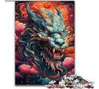 JigsawPuzzle 1000 Pieces for Adults Animal Colourful Dragon Puzzle Made of cardboard,Challenging DIY Brain Teaser, Perfect Family Game Or Decorative Gift 1000pcs(26x38cm)
