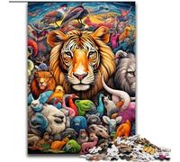 JigsawPuzzle 1000 Pieces for Adults Animal World Jigsaw Puzzles Made of Wood,Suitable for Birthdays, Halloween, Thanksgiving, Easter 1000pcs(50x75cm)