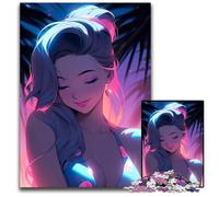 JigsawPuzzle 1000 Pieces for Adults Anime Cool Swimsuit Girl Wooden Jigsaw Puzzles Home Decor Brain Teaser Game for Teenagers & Family Interaction 1000 PCS(75x50cm)