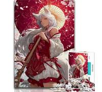JigsawPuzzle 1000 Pieces for Adults Anime Fox Girl,Decompressing Intellectual Educational Toy Is Ideal As Gifts for The Whole Family 75x50cm