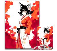 JigsawPuzzle 1000 Pieces for Adults Anime Fox Girl Paper Jigsaw Puzzles Home Decor Brain Teaser Game for Teenagers & Family Interaction 1000 PCS(38x26cm)