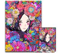 JigsawPuzzle 1000 Pieces for Adults Anime Lofi Kimono Girl Art Impossible Jigsaw Puzzles for Adults Brain Challenge for Teenagers & Home Decor 1000 PCS(38x26cm)