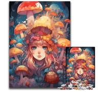 JigsawPuzzle 1000 Pieces for Adults Anime Mushroom Girl Paper Jigsaw Puzzles Home Decor Brain Teaser Game for Teenagers & Family Interaction 1000 PCS(38x26cm)