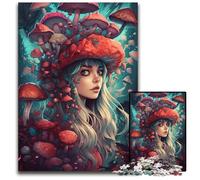 JigsawPuzzle 1000 Pieces for Adults Anime Mushroom Girl Wooden Jigsaw Puzzles Home Decor Brain Teaser Game for Teenagers & Family Interaction 1000 PCS(75x50cm)