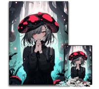 JigsawPuzzle 1000 Pieces for Adults Anime Mushroom Girl Wooden Jigsaw Puzzles Home Decor Brain Teaser Game for Teenagers & Family Interaction 1000 PCS(75x50cm)