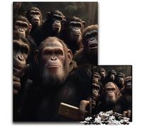 JigsawPuzzle 1000 Pieces for Adults Apes Taking A Selfie Impossible Jigsaw Puzzles for Adults Brain Challenge for Teenagers & Home Decor 1000 PCS(75x50cm)