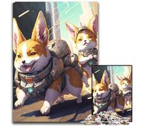 JigsawPuzzle 1000 Pieces for Adults Armored Corgis on Patrol Impossible Jigsaw Puzzles for Adults Brain Challenge for Teenagers & Home Decor 1000 PCS(38x26cm)
