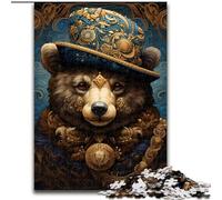 JigsawPuzzle 1000 Pieces for Adults Art Brown Bear Wooden Puzzles size 50x75cm Challenging Brain Teaser - Relaxing Toy for Teenagers