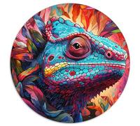 JigsawPuzzle 1000 Pieces for Adults Art Chameleon 1000 Pieces Round Puzzle Gifts Educational Activity for Cognitive Skills Cognitive Skill Improvement (67.5x67.5cm)