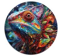 JigsawPuzzle 1000 Pieces for Adults Art Chameleon Round Cardboard Puzzles for Teenagers,Couples,and Friends for Birthdays,Christmas (67.5x67.5cm)
