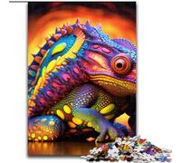 JigsawPuzzle 1000 Pieces for Adults Art Chameleon Wooden Jigsaw Puzzles for Adults for Teenagers Challenging Toy Games (Szie 50x75cm)