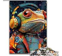 JigsawPuzzle 1000 Pieces for Adults Art Chameleon Wooden Jigsaw Puzzles for Adults for Teenagers Challenging Toy Games (Szie 50x75cm)