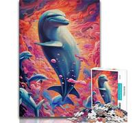 JigsawPuzzle 1000 Pieces for Adults Art Dolphin,Challenging Game And Family Play Educational Game for Birthday,Chrismas 38X26CM