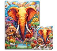 JigsawPuzzle 1000 Pieces for Adults Art Elephant cardboard Jigsaw Puzzles Ideal DIY Decor & Brain Teaser Gift 26X38CM/10.23x14.96inch