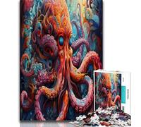 JigsawPuzzle 1000 Pieces for Adults Art Octopus,Help The Brain Exercise Addictive Toys to Cultivate Patience Perfect Decoration 38x26cm