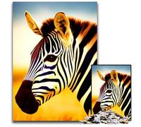 JigsawPuzzle 1000 Pieces for Adults Art Zebra in A Field Wooden Jigsaw Puzzles Home Decor Brain Teaser Game for Teenagers & Family Interaction 1000 PCS(75x50cm)