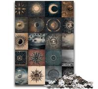 JigsawPuzzle 1000 Pieces for Adults Artistic Moon Collage Brain Teaser Game Wall Decoration Unique Birthday And Xmas Gifts 50x75cm