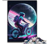 JigsawPuzzle 1000 Pieces for Adults Astronaut Bike Wooden Jigsaw size 50x75cm Home Decor Brain Teaser Game for Teenagers & Family Interaction