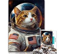 JigsawPuzzle 1000 Pieces for Adults Astronaut Cat,Challenging Game And Family Play Educational Game for Birthday,Chrismas (38x26cm)