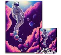 JigsawPuzzle 1000 Pieces for Adults Astronaut Floating Space Wooden Jigsaw Puzzles Family Activity Brain Teaser Home Decor 1000 PCS(75x50cm)
