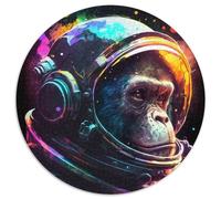 JigsawPuzzle 1000 Pieces for Adults Astronaut Monkey Round Puzzle 1000 Pieces Jigsaw Challenging DIY Brain Teaser for Teenagers 67.5x67.5cm