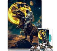 JigsawPuzzle 1000 Pieces for Adults Astronaut Riding Tyrannosaurus Rex,Challenging Game And Family Play Educational Game for Birthday,Chrismas (38x26cm)